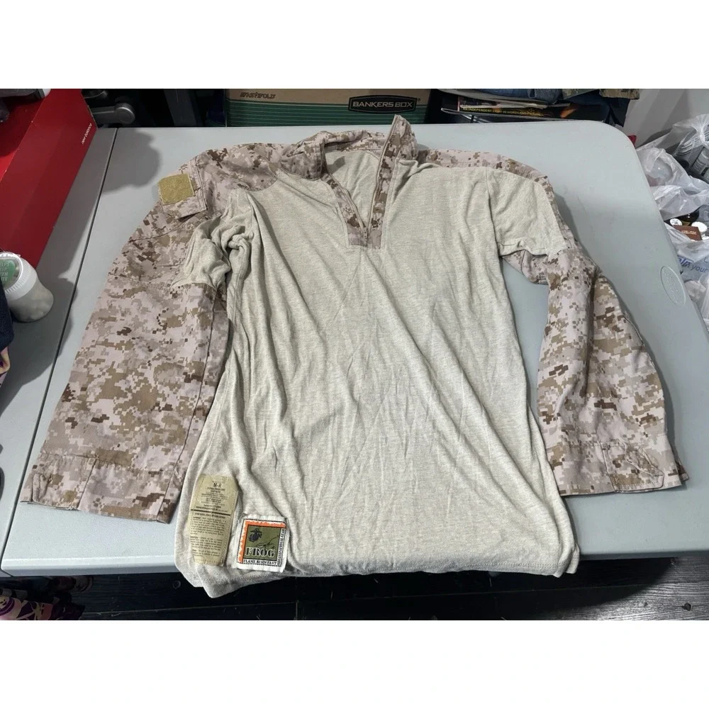 USMC Flame Resistant Ensemble Shirt Mens Medium Desert Marpat Camo FROG Marine